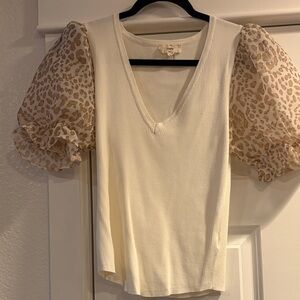 Elegant Cream Puff Sleeve Top